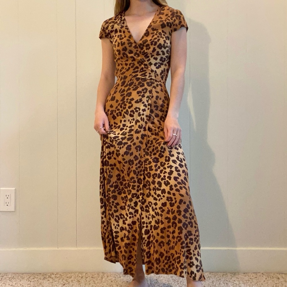 Leopard Maxi Wrap Dress